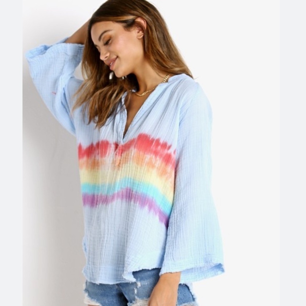 9 Seed Marrakesh Prism Tie Dye Top Pullover Shirt